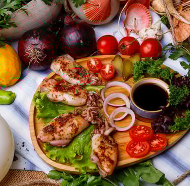 a plate of food with a variety of vegetables and vegetables