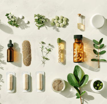 Natural ingredients to boost GLP-1 including green tea, probiotics, and fiber