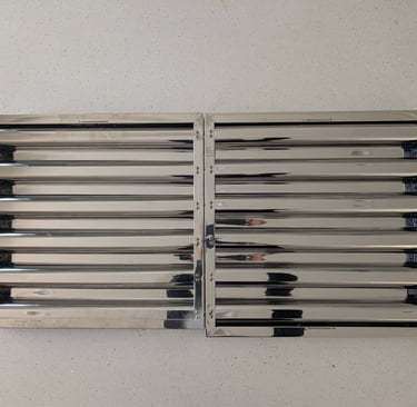 Pictured are Correct Clean commercial range hood filters available in custom sizes. 