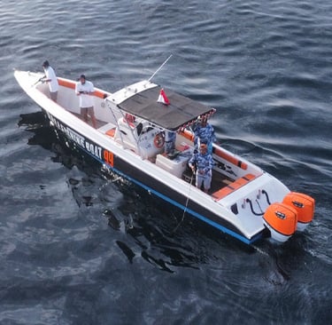 a boat with people on it in the water