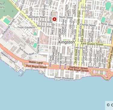 Map of Rum Lane, Kingston Jamaica. where dr Harold Moody lived before travelling to the UK