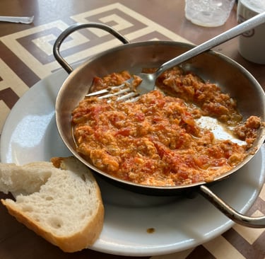 Menemen Turkish Breakfast in a pan