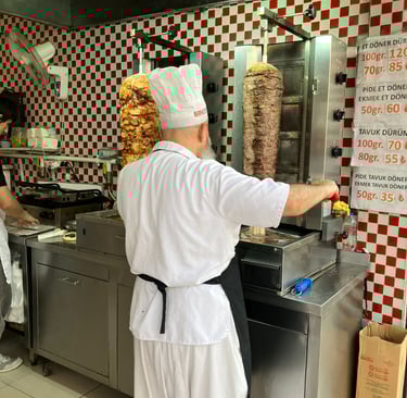 Uncle making shawarma