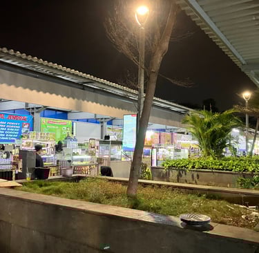 Outdoor food stalls in Jakarta