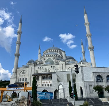 Outside view of Camlica Mosque in Istanbul 