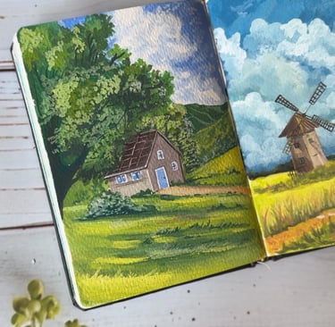 clickable image showing gouache art by the artist Upasna