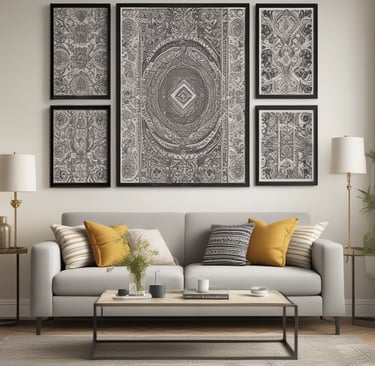 white steel chair in front round table on white rug