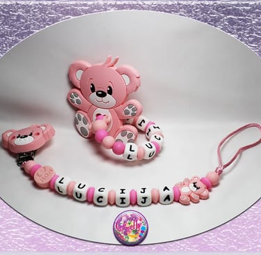 Cornelly silikonska vezica za dudu s imenom