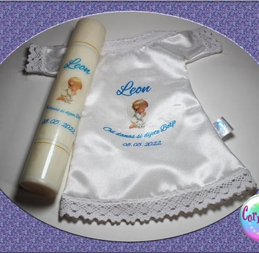 personalizirana krsna košuljica i svijeća