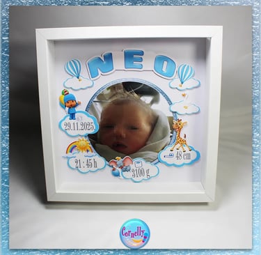 okvir za rođenje bebe s imenom i datumom