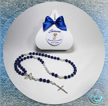 Personalizirana krunica za krštenje s simbolima vjere
