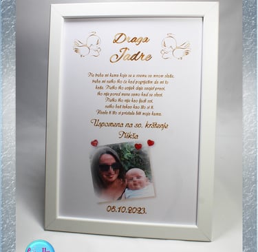 Personalizirani okvir za kumu s porukom zahvalnosti