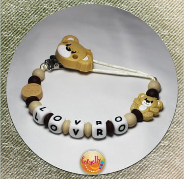 silikonska vezica za dudu s imenom