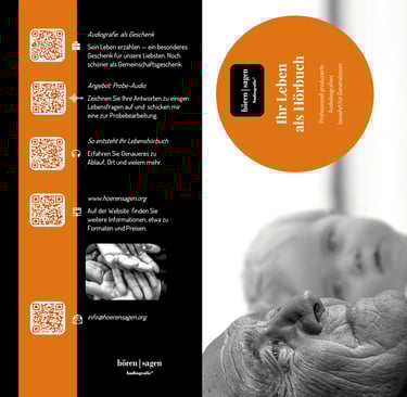 Flyer hören sagen Audiografie außen