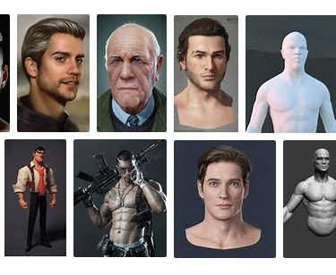 male images AI versus 3D renders