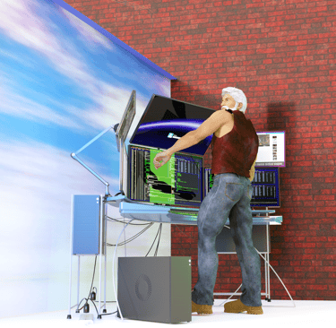 digital version of Madeira Desouza working in his Las Vegas studio