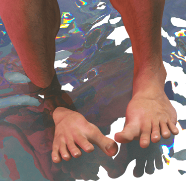 male feet in water