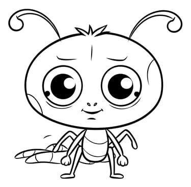 coloriage fourmis mignonne
