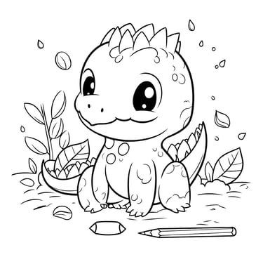 petit dinausaure coloriage