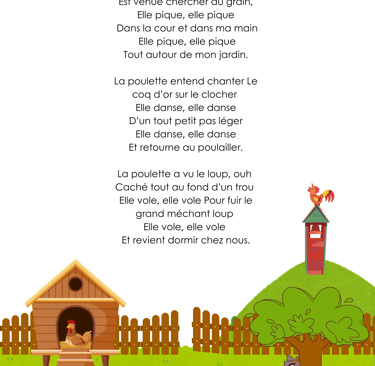 paroles illustrées la poulette