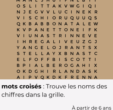 mots croisés des chiffres