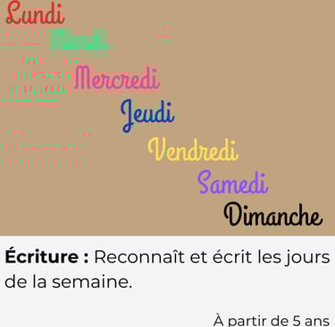 les  jours de la semaine