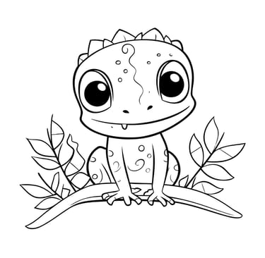 coloriage caméléon