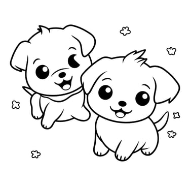 coloriage chiot mignon