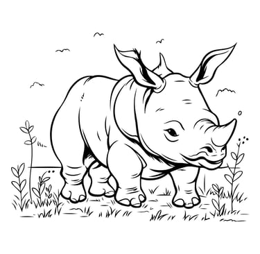 coloriage rhinocéros 