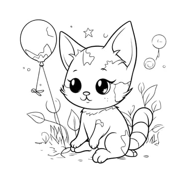 coloriage chat mignon