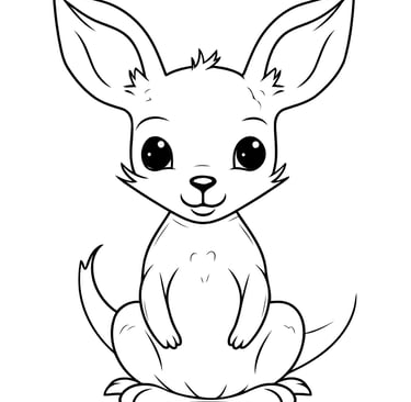 coloriage bébé kangourou