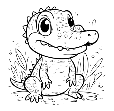 coloriage crocodile bébé