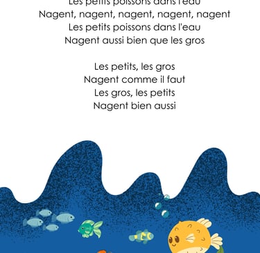 a fish with a fish in the ocean comptine les petits poissons dans l'eau