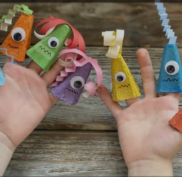 fabriquer marionnette avec boite d'oeuf