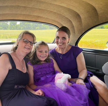Mini getaway rides for wedding reception guests.