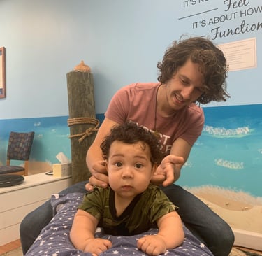 Peaceful infant sleeping soundly after a gentle chiropractic adjustment. Pediatric chiropractic care