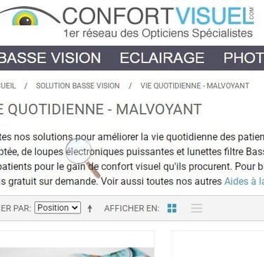 confort visuel magasin basse vision