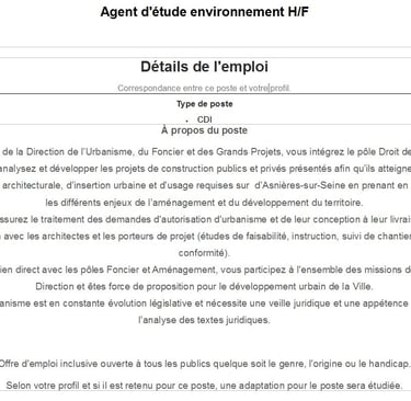 un exemple généraliste d'offre d'emploi d'inclusion