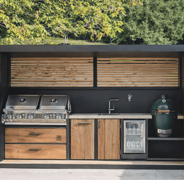 Modulo de cocina de exterior con ahumador