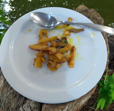 Dégustation de champignons en forêt