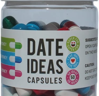 Valentines Day Gifts For Him Her Date Night Ideas Capsules In A Bottle (50pcs) -Boyfriend Girlfriend