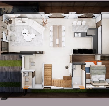 North facing Fortune Hestia villa rooftop plan with open terrace and pergola design