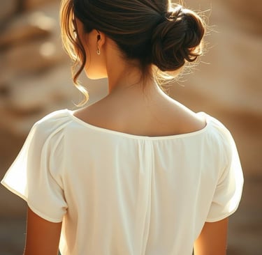 white-dress-bun-hairstyle