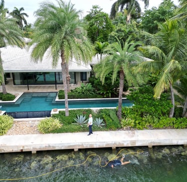 Seawall Contractor Assessing a Seawall in Miami