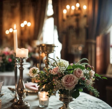 Dîner romantique à la maison avec des bougies et une ambiance intime