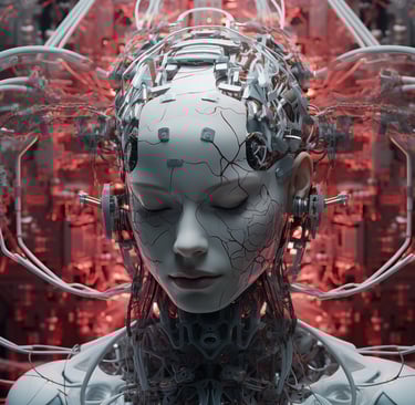 Futuristic representation of AI and Machine Learning.