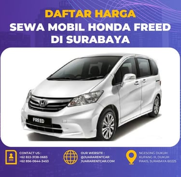 Harga Sewa Mobil Honda Freed di Surabaya