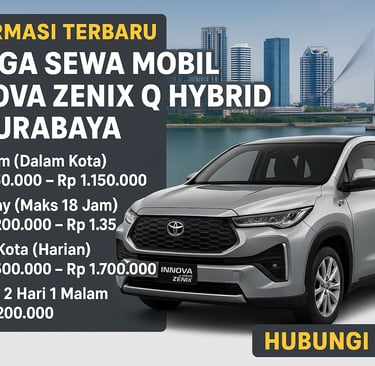 Harga Sewa Mobil Innova Zenix Q Hybrid di Surabaya