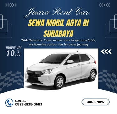 Sewa Mobil Agya di Surabaya Terbaru Juara Rent Car