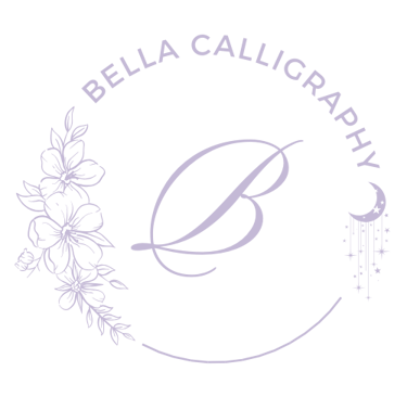 Bela calligraphy logo with flora and moon and star sun catcher. Bottle painting & Engraving services